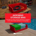 Akro-mils 6 Pack Akrobins Plastic Storage Bins  Space-saving Organizers  Red