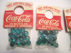 3 Nos Vintage Factory Sealed Coca-cola Promotional Glass Marble Packs   Nice  