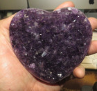 Large Amethyst Crystal Cluster Heart Geode F  Uruguay Cathedral Steel Stand