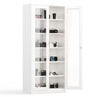 Heavy Duty 71  Tall Cabinet With Glass Doors 5 Adjustable Shelves Lockable
