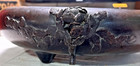 Antique Japanese Bronze Bowl From Meiji Period  Heavy Cast 12    Basin