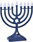 Led Electric Blue Hanukkah Menorah With Special Effects - Battery usb Powered  S