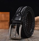 New Braided Belt For Men s Woven Belt Genuine Leather Straps Knitted Basketweave