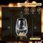 Dujust Diamond Shot Glasses Crystal Glass Set Decorated With 24k Gold Leaf 6 Pcs