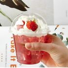 9 Oz Clear Plastic Cups With Dome Lids With Hole Dessert Cold Drink Disposable