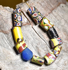 Antique Venetian Mixed Millefiori Italian Glass Beads Russian Blue African Trade