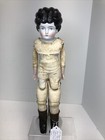 17    Antique Bisque German China Head Low Brow Doll On Leather Body New Hands  a