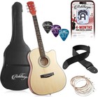 41-inch Beginner Cutaway Acoustic Guitar Natural  Full Size Basic Starter Kit   