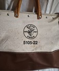 Vintage Klein Tools 5105-22 Heavy Duty Canvas   Leather Lineman s Tool Bag
