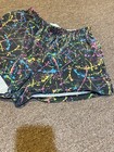 Vintage 1990s Black Paint Splatter Neon Kids Shorts