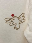 Crewcuts Girls T Shirt Xl 12-14 Cotton Ivory Embroidered Bird Long Sleeve Nwot