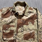 Vtg Military Combat Coat Mens Large Long Tan Desert Camo Chocolate Chip 90s