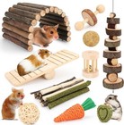 Hamster Cage Accessories  12 Different Chew Toys For Guinea Pig  Chinchillas    