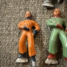 Vintage Lot Of  6  Barclay Manoil Painted Lead Ice Skater Skating Figures Winter
