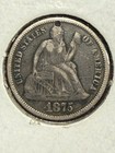 Very Cool Love Token Bcl 1875 Liberty Seated Dime 10c 90  Silver Coin 
