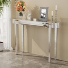 Long Oval Console Table Sofa Table Reflective Mirrored Surface Vanity Table Home