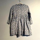 Hanna Andersson Long Sleeve Polka Dot Dress  Blue Gray  Toddler Girl 3t