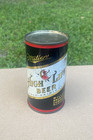 Miller High Life Beer Old Original Flat Top Beer Can  18 W Bottle Pic On Side