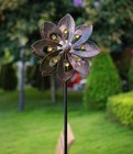 Copper 75in Solar Wind Spinner Multi-color Seasonal Led Lighting Solar Powere   