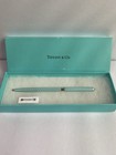 Tiffany   Co Diamond Textured Purse Pen Blue Sterling Silver 925 Black Ink W box
