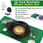Roulette Wheel Game Set Include 16   Black Roulette Wheel 36  X 18  Tabletop    