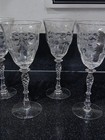 Vintage Fostoria Navarre Clear Claret Wine Glasses Set Of 6 Etched Crystal   