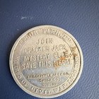 Cracker Jack Mystery Club Medal Franklin Pierce Silver Candy   Nuts Collectible
