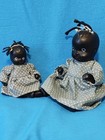 Pair Of Antique Bisque Porcelain Black Jointed Baby Dolls Vtg African American