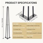 4 Pack Hairpin Table Legs For Furniture   black   28in    Industrial Style Metal De   