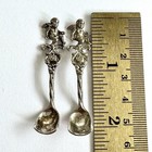 Pair 925 Sterling Salt Spoons Cherub Antique Angel Putti Snuff 7 4g Set Of Two