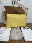 Coach Chelsea Shoulder Bag 30 Brass Vanilla Yellow Leather Cds58 Nwt