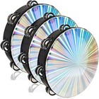 3 Pack Silver Tambourine 10 Inch Tambourine With Double Row Jingle Bell   