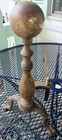 Vintage Pair Of Brass Cannonball Fireplace Andirons Fire Dogs Brass  Cast Iron