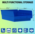 Heavy Duty Storage Bins For Garage - 12 Pack  12-in X 6-1 2-in X 4-in  Free Ship