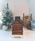  black Forrest  Brand  Log Cabin Tissue Box Cover  Handmade  Real Wood 