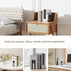 6 Pcs Heavy Duty Metal Bookends For Shelves Book Stoppers For Library Home Offic