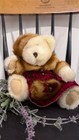 Vintage Dan Dee Musical Animated Teddy Bear 9      Red Velvet Dress  Moves   Plays