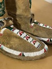 Antique Native American Indian Beaded Tall Moccasins