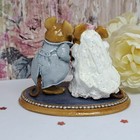 Wee Forest Folk Miniature Figurine M-200 - The Wedding Pair  white pink grey 