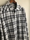 Express Fitted Snap Up Long Sleeve Shirt Plaid Cotton Casual Vintage Mens Size L