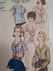 Vogue 5569 Blouse Shirt Top 14 Sewing Pattern Ladies 14 Uc Vtg Collared Button