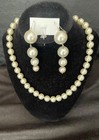 Fashion Jewelry Set Beaded Necklace Bracelet Earrings Blue White Yellow