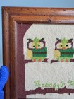 Vintage Framed Owl Tree Needlepoint Nobody   s Perfect Mid Century Wall Art 1970s
