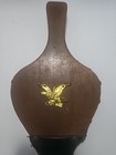 Vintage Wood And Leather Fireplace Bellow With Brass Eagle Emblem