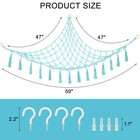 Heavy Duty Toy Hammock Net Organize Stuffed Animals Toys Hanging Storage Blue