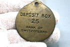 Vintage Brass Bank Of Switzerland Deposit Box Fob Key Tag R17