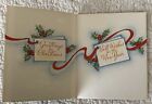 Unused Christmas Old Fashion Girl Mailbox Letter Vtg Greeting Card 1940s 1950s