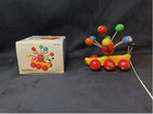 Vintage Kouvalias Wooden Pull Along Banana Slug As Seen In Baby Einstein