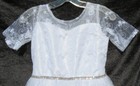 Joy Kids White Lace Rhinestones Special Occasion Flower Girl Dress Us Girl   s 10