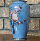 Vintage Japanese Lusterware Vase Hand Painted Height 6 In Flowers Floral Vases